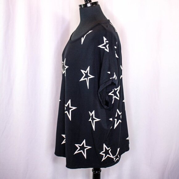 Buffalo David Bitton Top Stars Short Sleeve Black White Size XXL - Picture 2 of 4